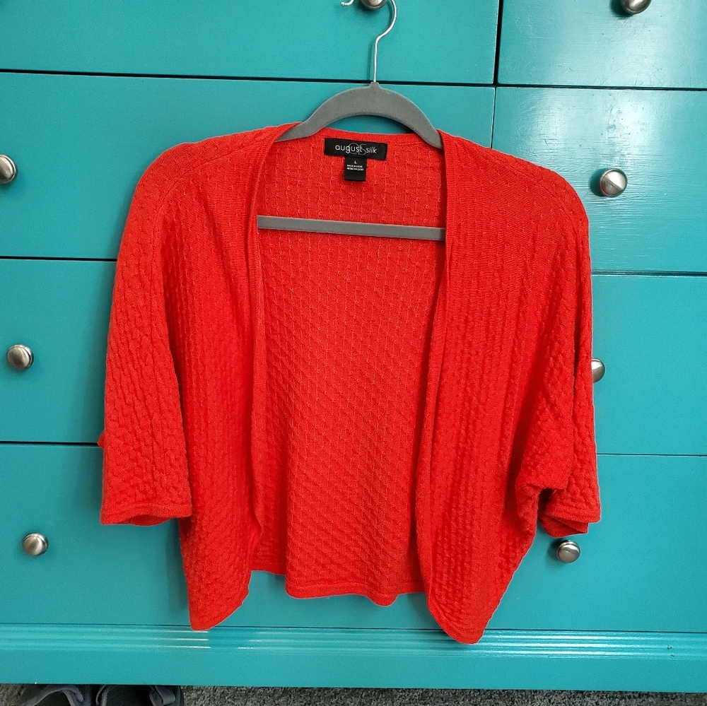 Adorable orange short cut sweater